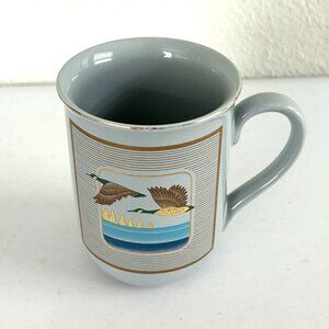 Otagiri Duck Waterfowl Motif Coffee Mug Cup Gray Japan